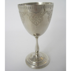 Victorian Silver Wine Goblet with Baluster Shaped Stem (1868)