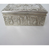 Late Victoran Silver Box Embossed with Dancing Figures