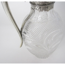 Horace Woodward & Co Victorian Silver and Cut Glass Claret Jug