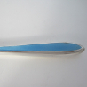 Silver and Turquoise Blue Gilloche Enamel Shaped Hand Mirror
