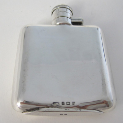 Silver Hip Flask with a Bayonet Style Top