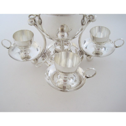 Victorian Silver Plated Egg Shaped Egg Boiler with Swing Handle