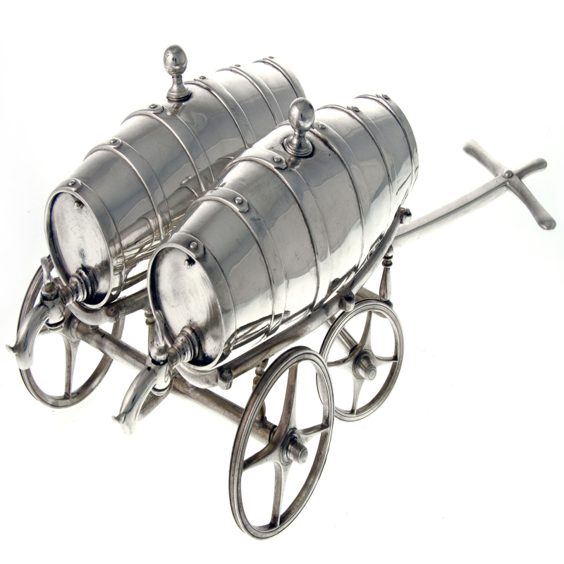 Antique Victorian Silver Plated Double Spirit Barrel