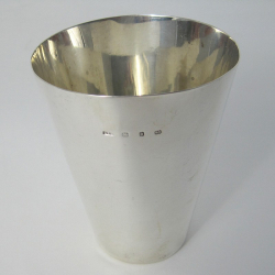 Smart Plain Victorian Silver Beaker (1876)