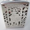 Unusual Chinese Style Edwardian Silver Tea Caddy with Cranberry Glass Body