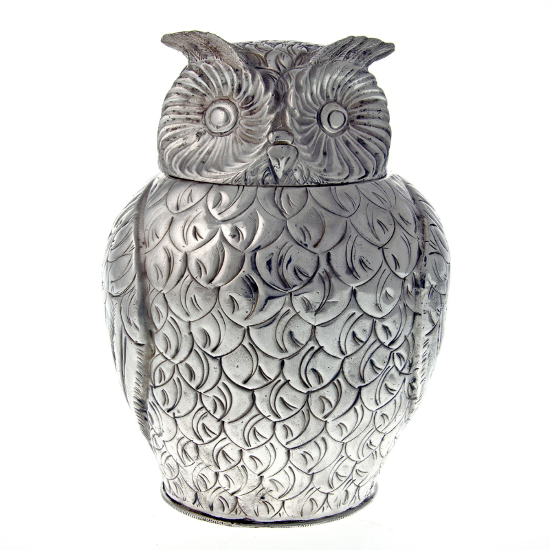 Impressive Silver Plated Owl Cast Wine Cooler