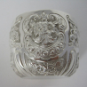 Small Victorian Silver Christening Bowl Embossed with Monkeys, Dogs and Squirrels