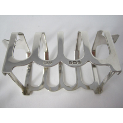 Smart Pair of Art Deco Style Silver Boxed Toast Racks