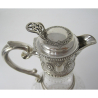 Victorian Silver Claret Jug with Fine Engraving of Garlands and Flowers