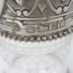 Victorian Silver Claret Jug with Fine Engraving of Garlands and Flowers