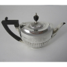 Late Victorian Oval Silver Bachelor Teapot in a Regency Half Fluted Style