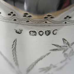 Victorian Silver Goblet or Trophy Cup with Beautiful Fern and Floral Engraving