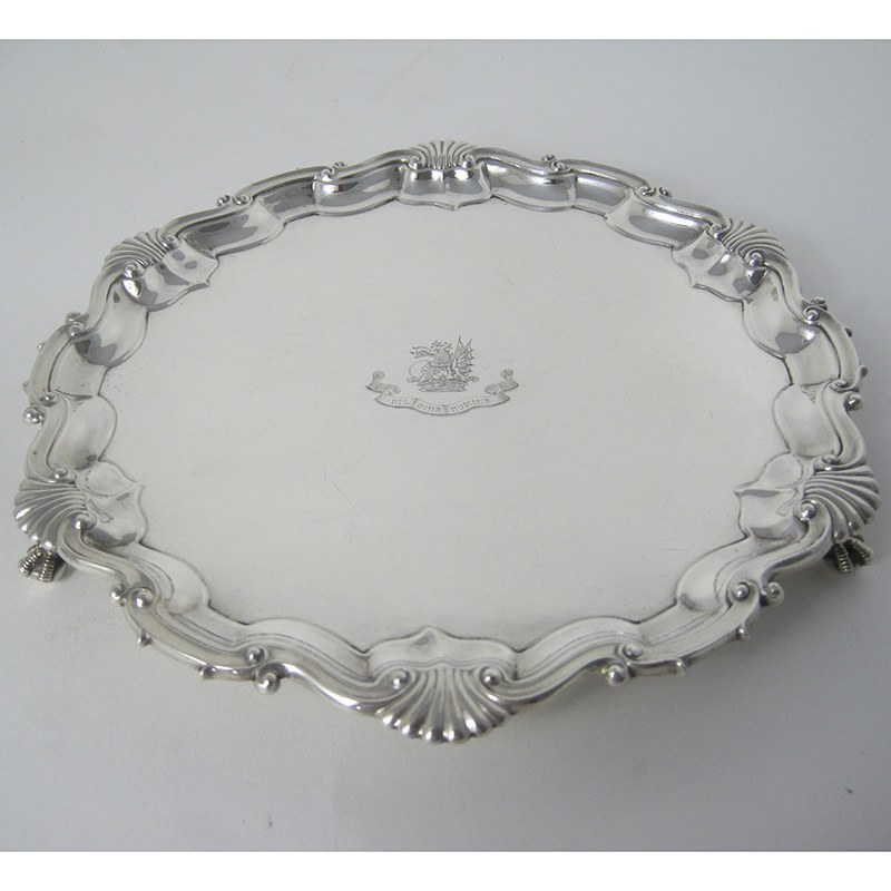 George III Style Victorian Circular Silver Salver (1891)