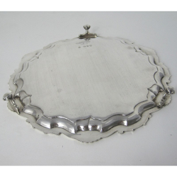 George III Style Victorian Circular Silver Salver