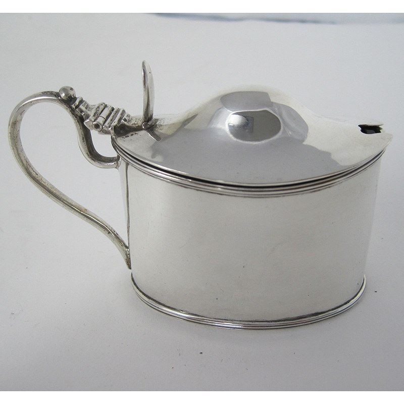 Elegant Victorian Silver Mustard Pot with Blue Glass Liner (1884)