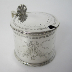 Hamilton & Inches Antique Victorian Silver Drum Mustard Pot