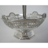 Octagonal Edwardian Silver Fruit Basket with Pierced Floral and Garland Decoration