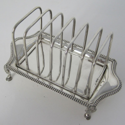 Georgian Style Silver Toast Rack with Six Wirework Divisions (1930)