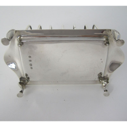 Georgian Style Silver Toast Rack with Six Wirework Divisions