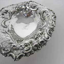 Late Victorian Silver Heart Shape Dish