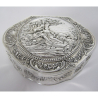 Decorative Large Oval Continental 800 Grade Silver Trinket or Jewellery Box