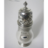Silver Sugar Caster with Engraved Band Depicting Female Masks (1937)