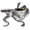 Silver Plate Salt of a Frog Pulling a Snail Shell