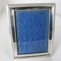 Edwardian Silver Photo Frame with Greek Key Pattern Border