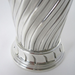 Large Victorian Silver Vase with Trumpet Shaped Body