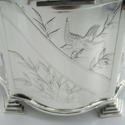 Good Quality Aesthetic Movement Silver Plated Oval Biscuit or Trinket Box