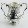 Ornate Victorian Silver Plated Trophy Cup with Two Scroll Handles