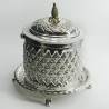 Victorian Silver Plated Pineapple Pattern Biscuit or Trinket Box