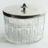 Large Fine Late Victorian Oval Silver Plate and Cut Glass Biscuit or Trinket Box