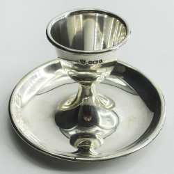 Good Quality Plain Silver Antique Egg Cup and Stand