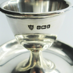 Good Quality Plain Silver Antique Egg Cup and Stand