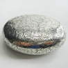 Late Victorian Oval Silver Tobacco or Trinket Box