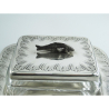 Good Quality Wiskemann Edwardian Silver Plated Sardine Dish with Cast Fish Finial