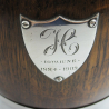 Unusual Edwardian Silver Mounted Oak Barrel with Pottery Liner