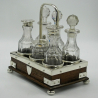 Victorian John Grinsell & Son Oak and Silver Plated Six Bottle Cruet Set
