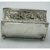 Victorian Silver Plated Box with Scenes of Horses and Dancing and Drinking
