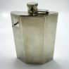 Good Quality Silver Plated Engine Turned Hip Flask (c.1950)