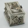 Victorian Silver Plated Trinket Box with a Scene of Courting Couples