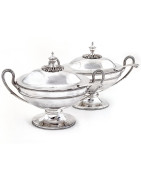Antique silver and silver plate tureens